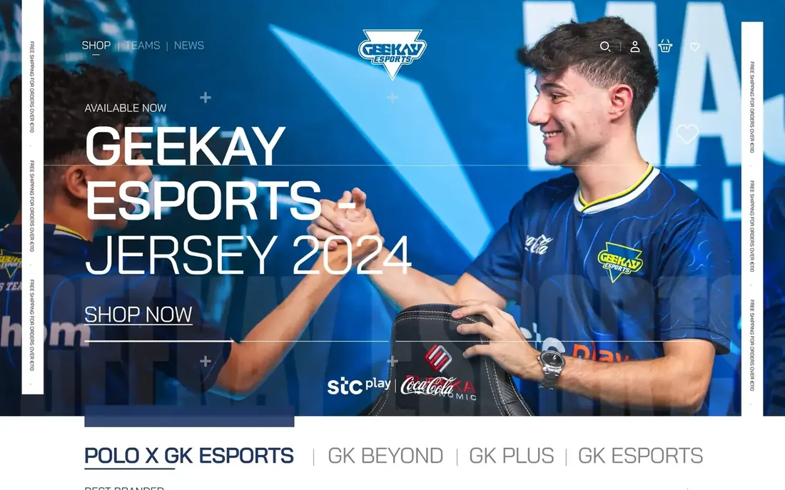 The Geekay Esports page.