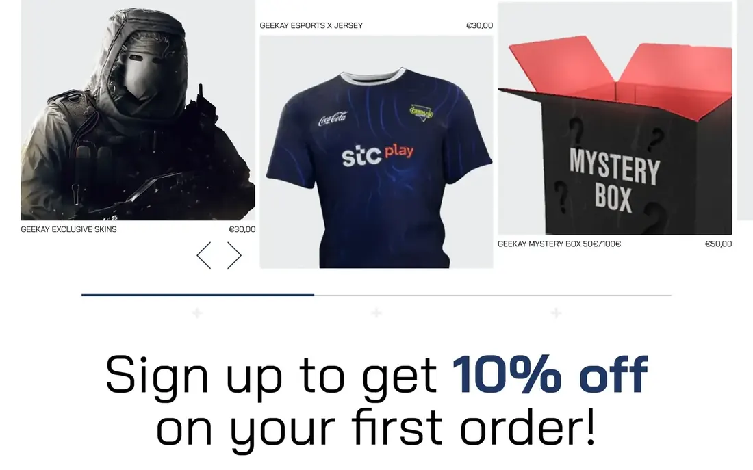 Another section from the Geekay Esports page.